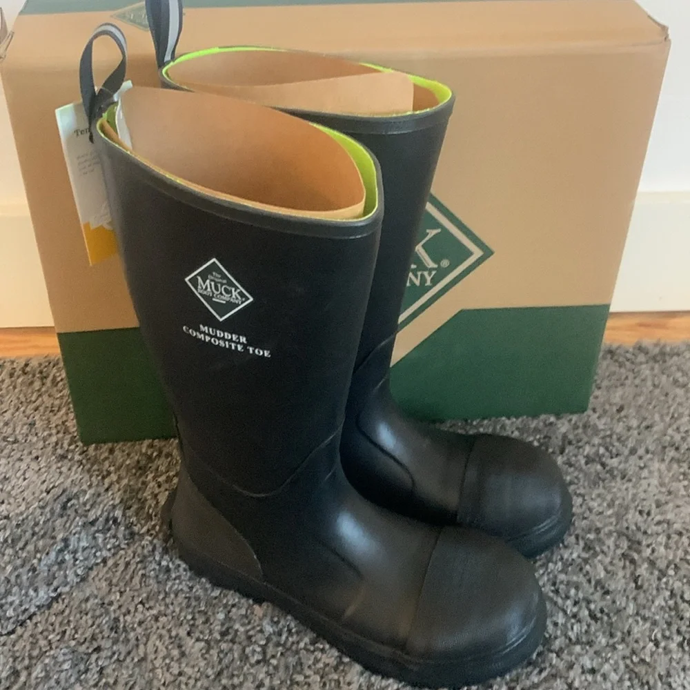 Original Muck Mens Mudder Composite Toe Tall Boot Black Boots (NWT) size 11 - Picture 4 of 8